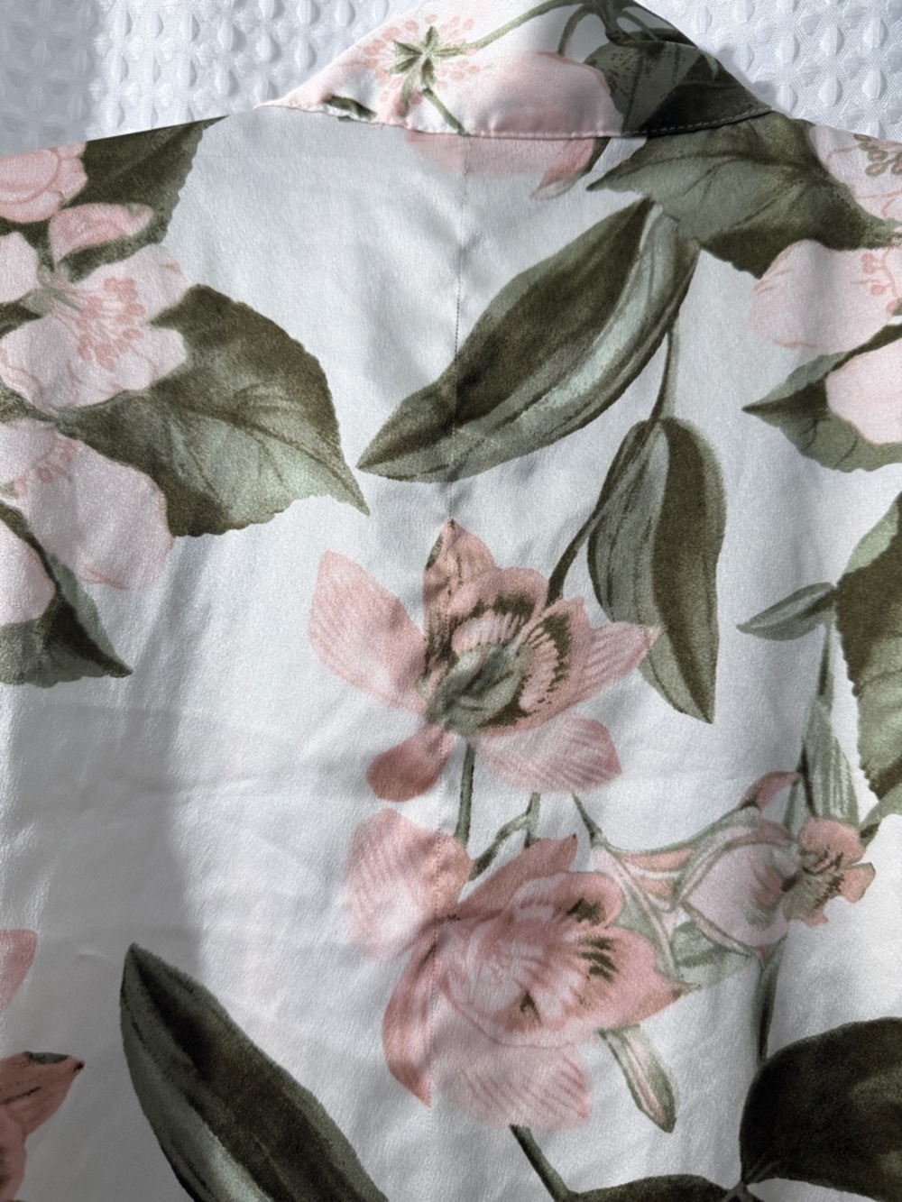 Victoria Secret Green Floral Satin Kimono Robe Ruffle Flounce Size M/L - Picture 10 of 10